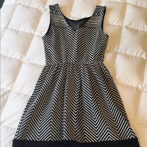 Black and white Fit-and-Flare Dress